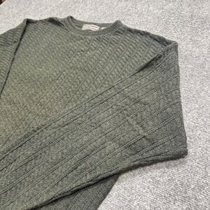 VTG David Taylor Sweater Men's XL Basketweave Cotton Blend Pullover Green